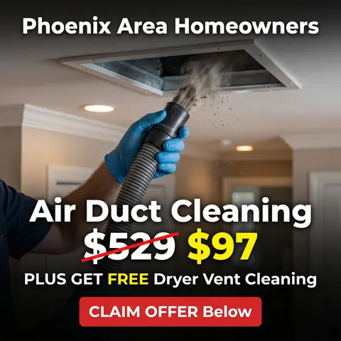 Air Duct Cleaning ad: Duct cleaning for $97, was $529